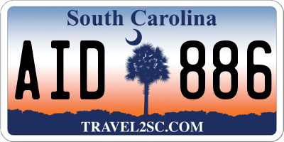 SC license plate AID886