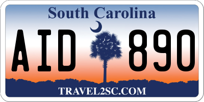 SC license plate AID890