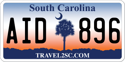 SC license plate AID896
