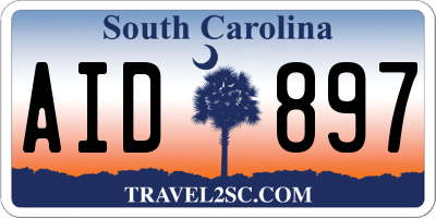 SC license plate AID897
