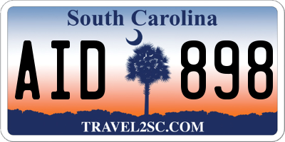 SC license plate AID898