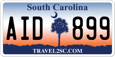 SC license plate AID899