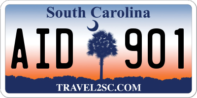 SC license plate AID901