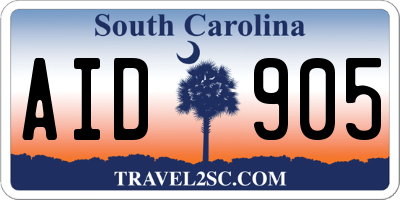 SC license plate AID905
