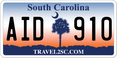 SC license plate AID910