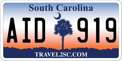 SC license plate AID919