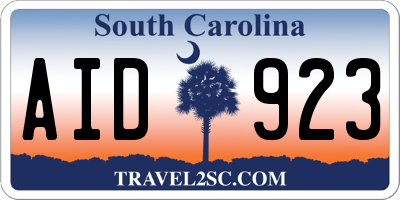 SC license plate AID923