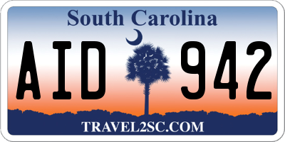 SC license plate AID942