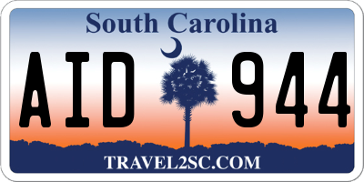 SC license plate AID944