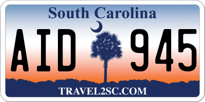 SC license plate AID945