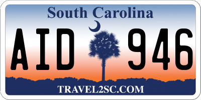 SC license plate AID946