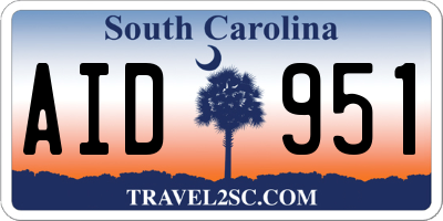 SC license plate AID951
