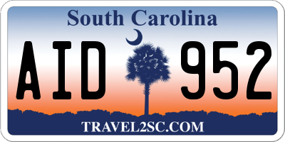 SC license plate AID952