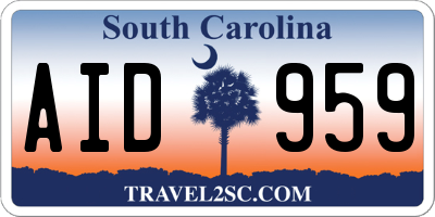 SC license plate AID959
