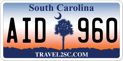 SC license plate AID960
