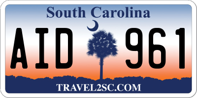 SC license plate AID961