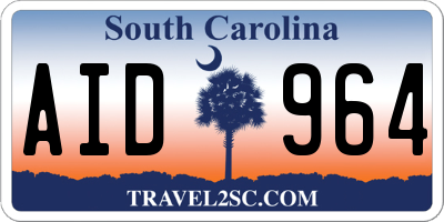 SC license plate AID964