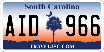 SC license plate AID966