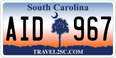 SC license plate AID967