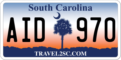 SC license plate AID970