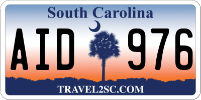 SC license plate AID976