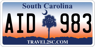 SC license plate AID983