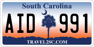 SC license plate AID991