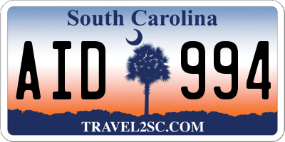 SC license plate AID994