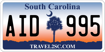 SC license plate AID995