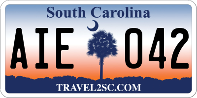 SC license plate AIE042