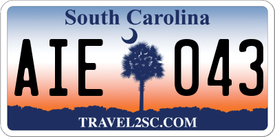 SC license plate AIE043
