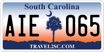 SC license plate AIE065