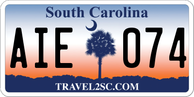 SC license plate AIE074