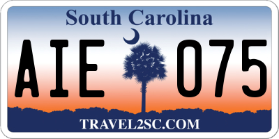 SC license plate AIE075