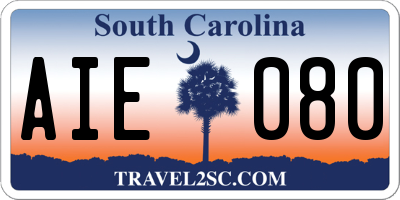 SC license plate AIE080