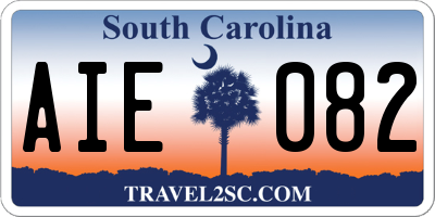 SC license plate AIE082