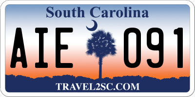 SC license plate AIE091