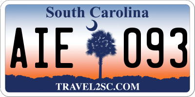 SC license plate AIE093