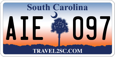 SC license plate AIE097