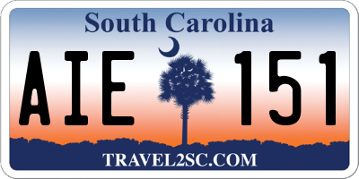 SC license plate AIE151