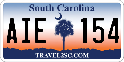 SC license plate AIE154
