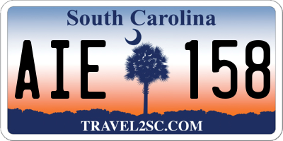 SC license plate AIE158
