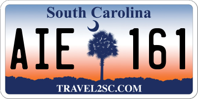 SC license plate AIE161