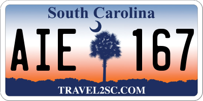 SC license plate AIE167