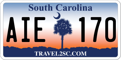 SC license plate AIE170
