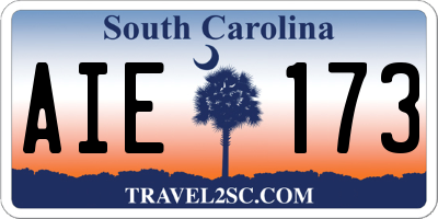 SC license plate AIE173