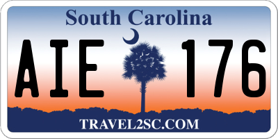 SC license plate AIE176
