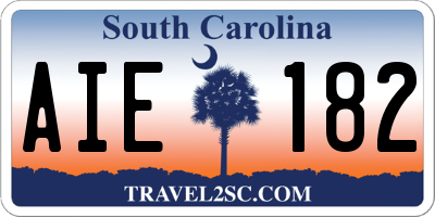 SC license plate AIE182