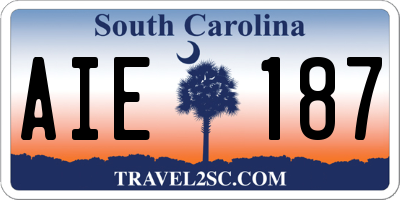 SC license plate AIE187