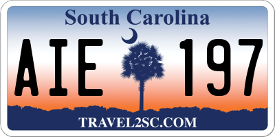 SC license plate AIE197